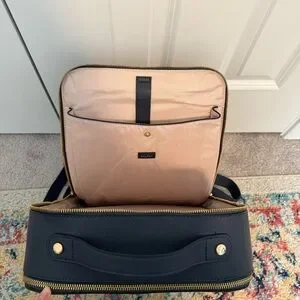 Calpak | Bags | Calpak Kaya Laptop Backpack Navy Gold | Poshmark display picture 1